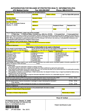 Authorization for Release of Protected HealthInformation PHI Authorization for Release of Protected HealthInformation PHI