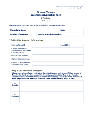 Schema Therapy Case Conceptualization Form