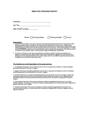 EMPLOYEE PROGRESS REPORT  Form