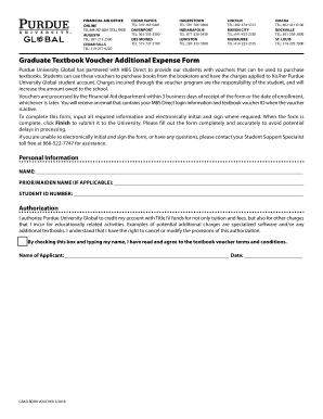  Graduate Textbook Voucher Additional Expense Form 2018-2024