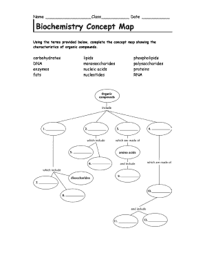 Biochemistry Concept Map Answer Key  Form