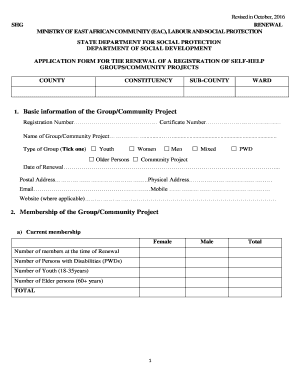 Self Help Group Renewal Form PDF
