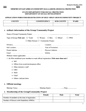 Shg Registration Form