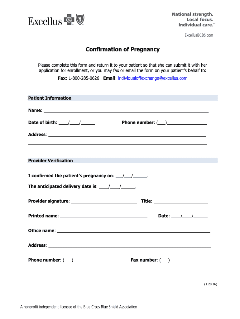 Pregnancy Confirmation  Form