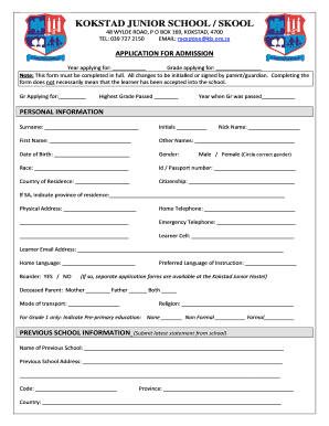 Kokstad Junior School  Form