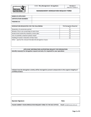 Derogate  Form