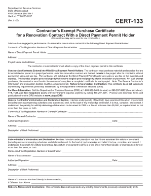 CERT 133 CT Gov  Form