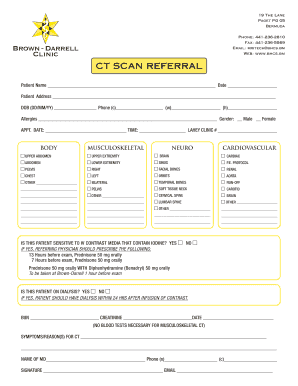 Ct Scan Referral  Form