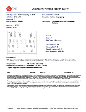 Chromosome Analysis Report033775  Form