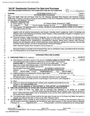 &quot;AS IS&quot; Residential Contract for Sale and Purchase IPG Realty  Form