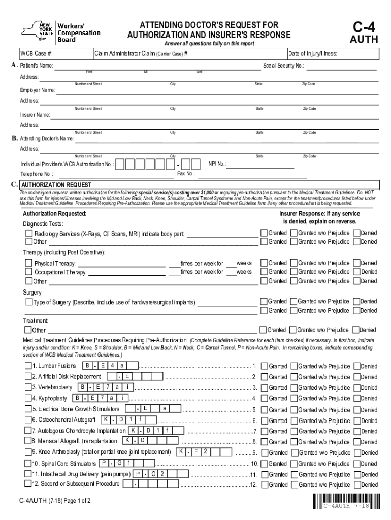 Workers Compensation C 4 Form 2018