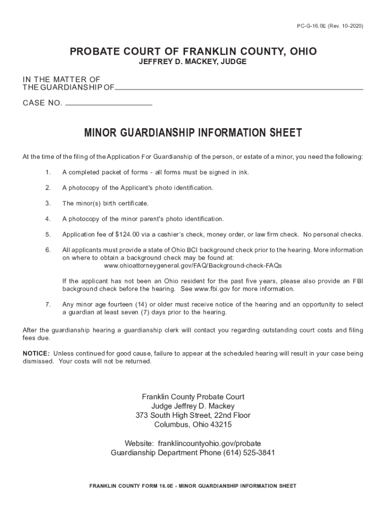 ATTENTION GUARDIANSHIP APPLICANTS  Form