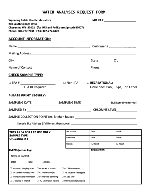  Water Testing Requisition Form 2018