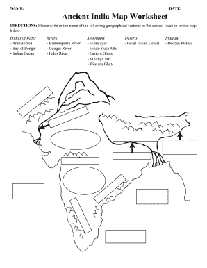 Blank Map of Ancient India  Form