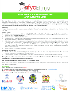 Afya Elimu Helb Loan Application Form PDF Download