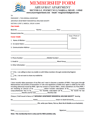 Rwa Membership Form