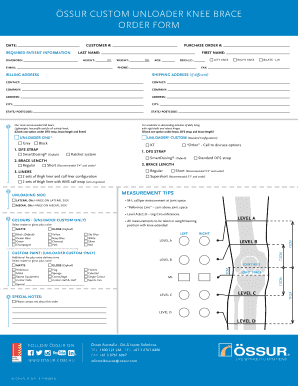 Ssur Custom Unloader Knee Brace Order Form Ossur