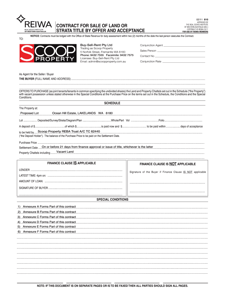 Reiwa Contract of Sale Form PDF