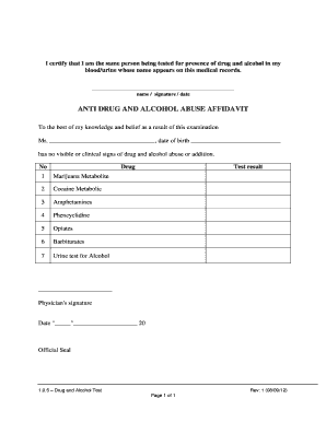 Alcohol Intoxication Report Format