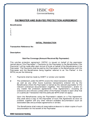 Paymaster Agreement Template  Form