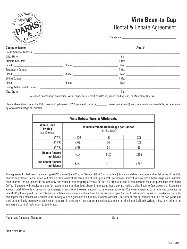Rebate Agreement Template Form Fill Out And Sign Printable PDF 