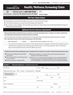  HealthWellness Screening Claim 2017