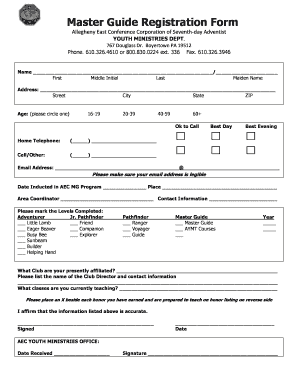 Adventist Youth Registration Form