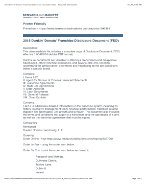 Franchise Disclosure Document Template Fill Out And Sign Printable Pdf Template Signnow