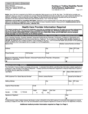 Wi Hunting Disability Permit  Form