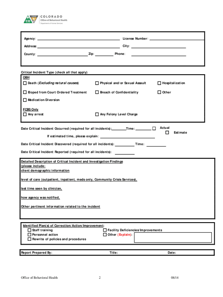  Colorado Critical Incident 2014-2024