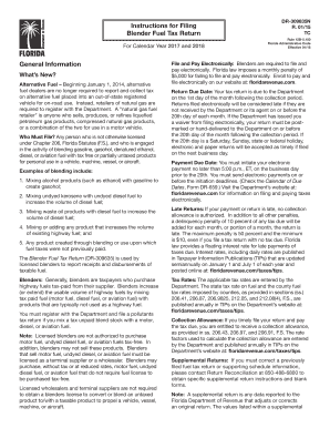  General Information Instructions for Filing Blender Fuel Tax Return 2017