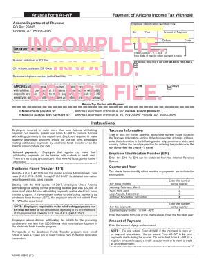  Arizona A1 Wp Form 2017