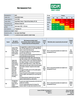 Hand Tools Risk Assessment Template  Form