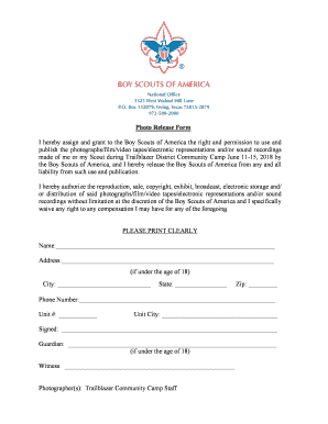 Bsa Photo Release Form