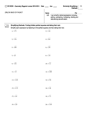 Similarity Simplifying Radicals 7 1 Answers  Form