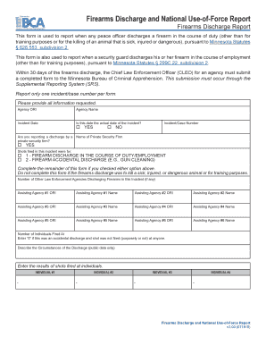 Firearms Discharge and National Use of Force Report V3 00 July  Form