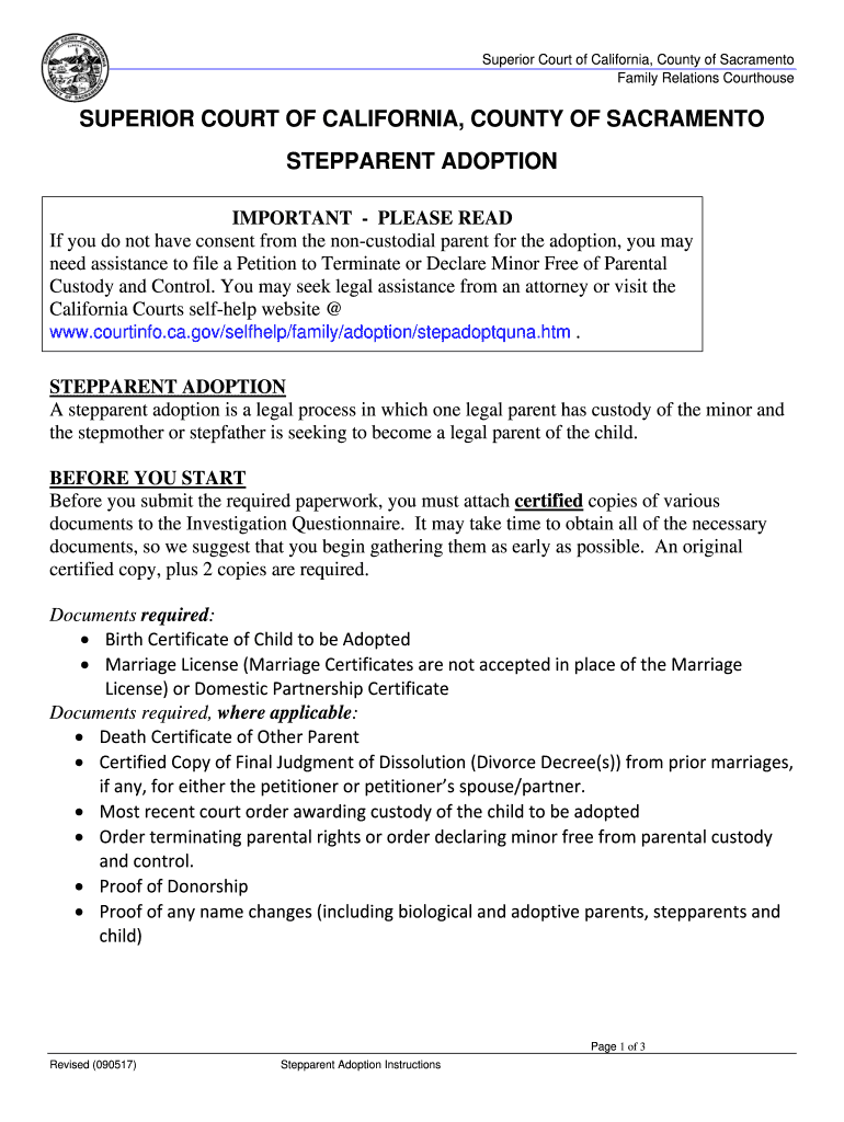  California Adoption Instructions 2017