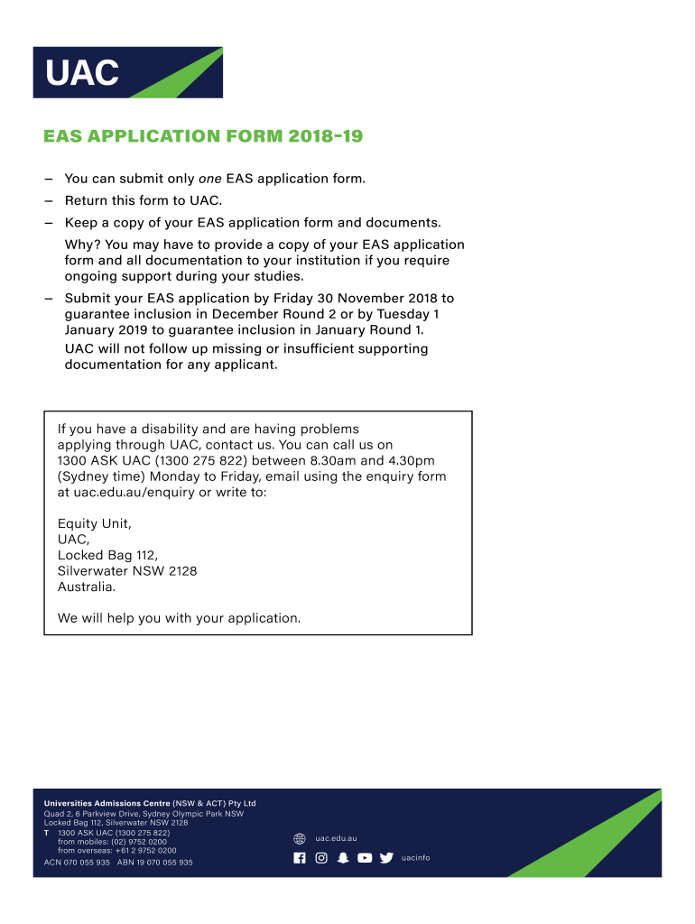 Eas Application Form