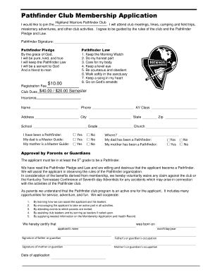 Pathfinder Registration Form