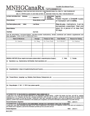 Canarx Enrollment Form