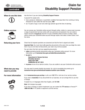  Claim for Disability Support Pension Australian Government 2022