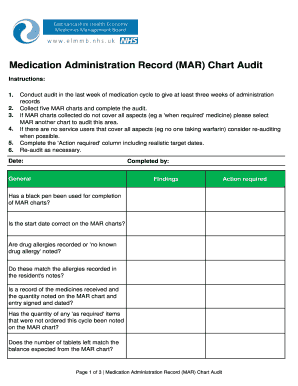 Medication Administration Record MAR Chart Audit NEW Devon CCG  Form