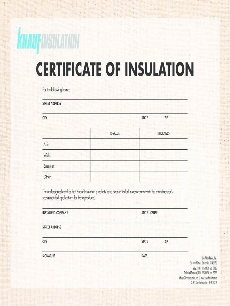 Insulation Certificate Victoria  Form