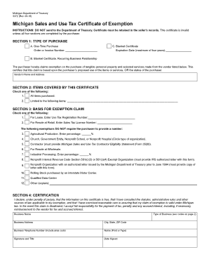  Resale Certificate Michigan  Form 2016