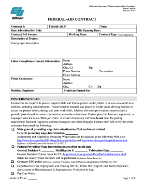  Caltrans Labor Compliance Checklist Form 2017