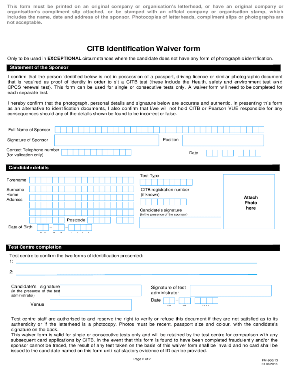 Photocopies of Letterheads, Compliment Slips or Photographs Are  Form