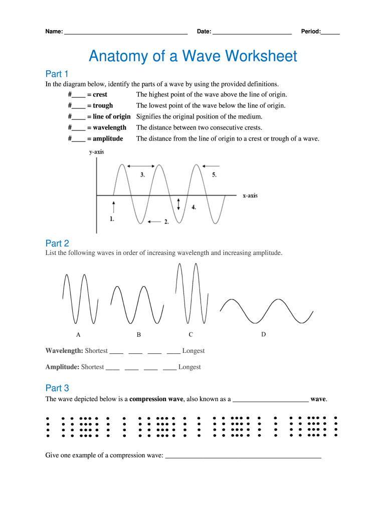 Anatomy of a Wave Worksheet  Form