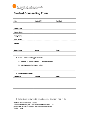 Counselling Form