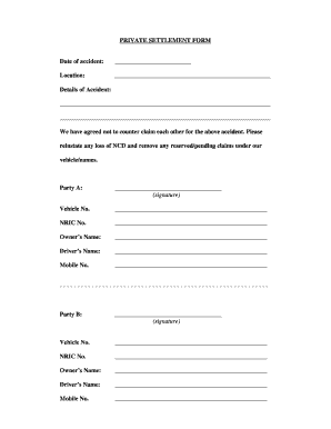 Private Settlement  Form