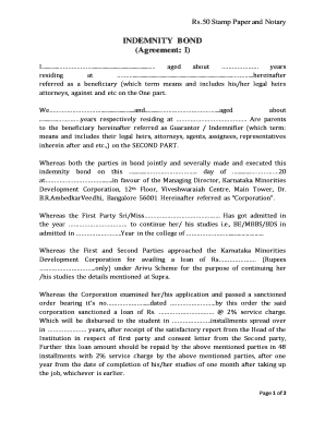 Kmdc Indemnity Bond  Form